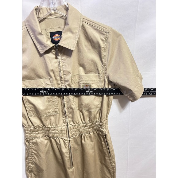 Dickies Unisex Khaki Tan Short Sleeve Zip Front Utility Coveralls Jumpsuit Small - Picture 5 of 16